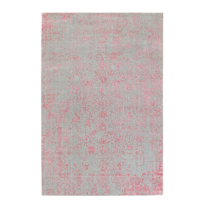 Hand-Loomed Wool & Art Silk Hand Loomed Rug Pink No Border 6.0X9.0 -O058599