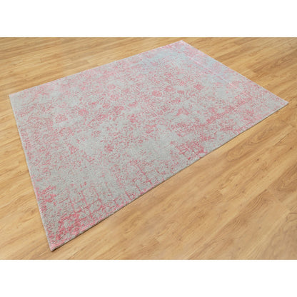 Hand-Loomed Wool & Art Silk Hand Loomed Rug Pink No Border 6.0X9.0 -O058599