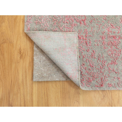 Hand-Loomed Wool & Art Silk Hand Loomed Rug Pink No Border 6.0X9.0 -O058599