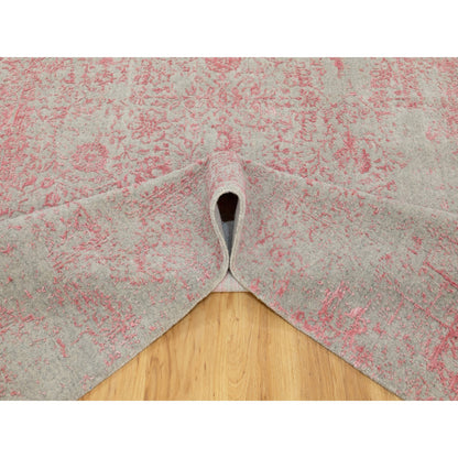 Hand-Loomed Wool & Art Silk Hand Loomed Rug Pink No Border 6.0X9.0 -O058599