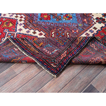 Kazak Wool Hand Knotted Rug Ivory 5.10x8.6 -O0585