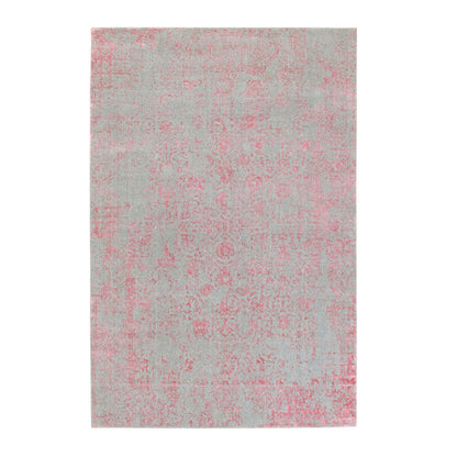 Hand-Loomed Wool & Art Silk Hand Loomed Rug Pink No Border 6.0X9.0 -O058600