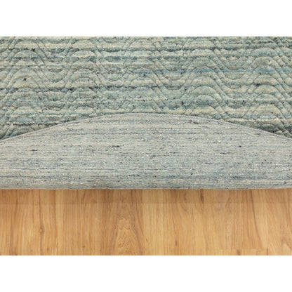 Modern and Contemporary Wool Hand Loomed Rug Green No Border 6.0X6.0 -O058602