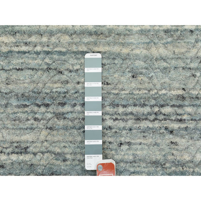 Modern and Contemporary Wool Hand Loomed Rug Green No Border 6.0X6.0 -O058602