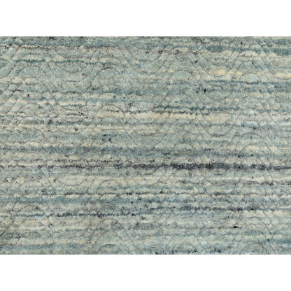 Modern and Contemporary Wool Hand Loomed Rug Green No Border 6.0X6.0 -O058602