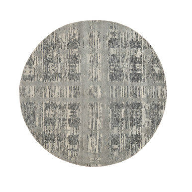 Modern and Contemporary Wool Hand Knotted Rug Grey No Border 5.2X5.2 -O058613