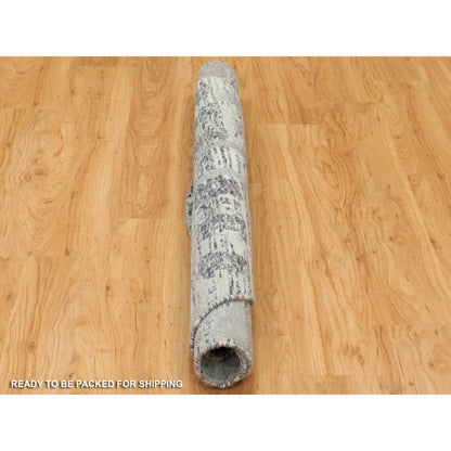Modern and Contemporary Wool Hand Knotted Rug Grey No Border 5.2X5.2 -O058613