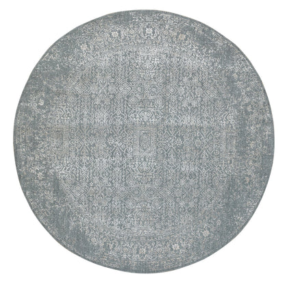 Modern and Contemporary Wool & Silk Hand Loomed Rug Grey Wild Dove 7.10X7.10 -O058616