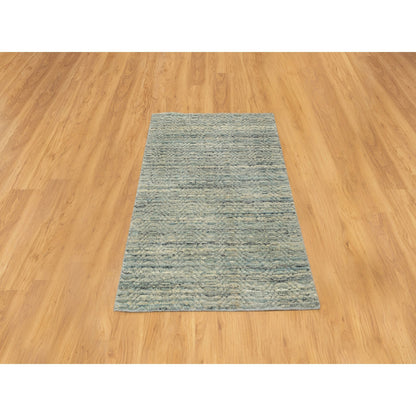 Modern and Contemporary Wool Hand Loomed Rug Green No Border 3.0X5.0 -O058618