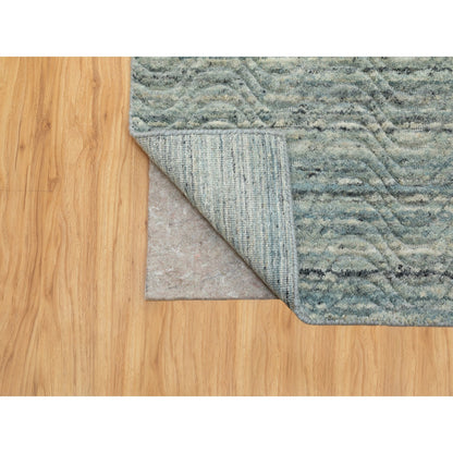 Modern and Contemporary Wool Hand Loomed Rug Green No Border 3.0X5.0 -O058618
