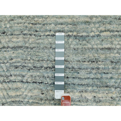 Modern and Contemporary Wool Hand Loomed Rug Green No Border 3.0X5.0 -O058618