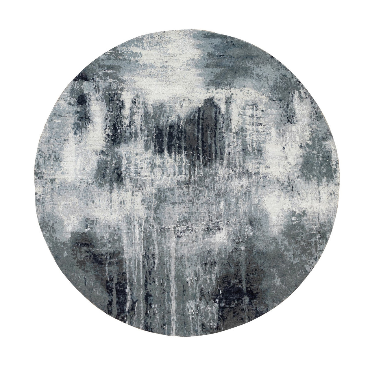 Modern and Contemporary Wool & Silk Hand Knotted Rug Grey No Border 6.2X6.2 -O058623
