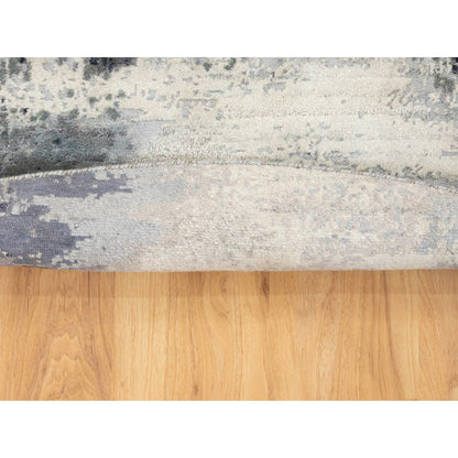 Modern and Contemporary Wool & Silk Hand Knotted Rug Grey No Border 6.2X6.2 -O058623