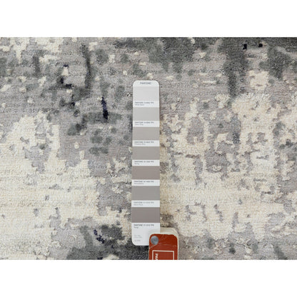 Modern and Contemporary Wool & Silk Hand Knotted Rug Grey No Border 6.2X6.2 -O058623