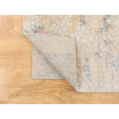 Modern and Contemporary Wool & Silk Hand Knotted Rug Ivory No Border 2.0X3.1 -O058636
