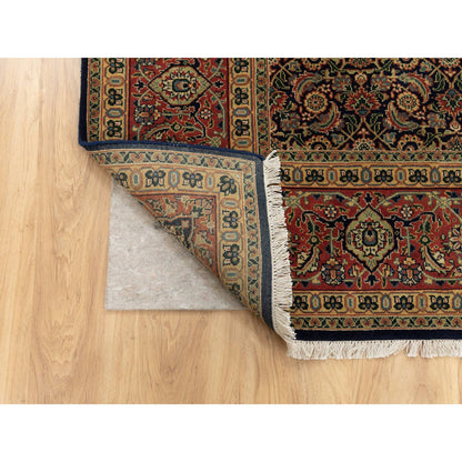 Fine Oriental Wool Hand Knotted Rug Black Rust Red 2.8X10.6 -O058639