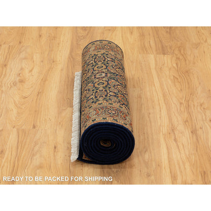 Fine Oriental Wool Hand Knotted Rug Black Rust Red 2.8X10.6 -O058639