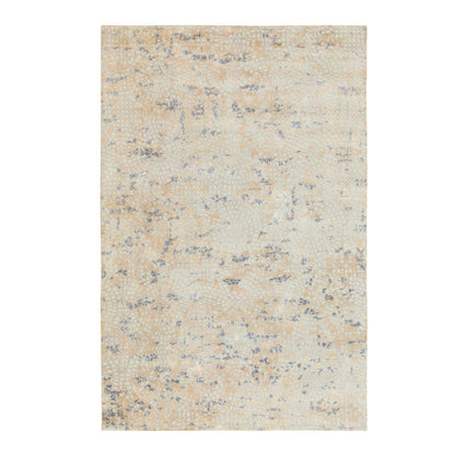 Modern and Contemporary Wool & Silk Hand Knotted Rug Ivory No Border 5.10X9.0 -O058645