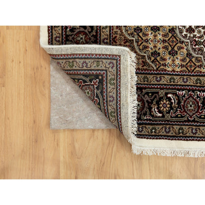 Fine Oriental Wool Hand Knotted Rug Ivory Black 5.0X7.0 -O058660