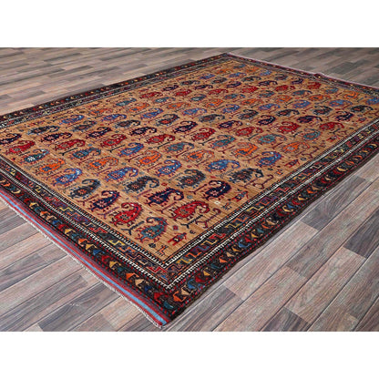 Kazak Wool Hand Knotted Rug Brown 6.3x8.4 -O0586