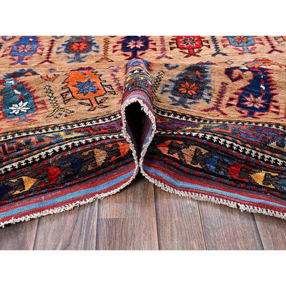 Kazak Wool Hand Knotted Rug Brown 6.3x8.4 -O0586