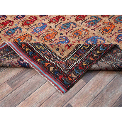 Kazak Wool Hand Knotted Rug Brown 6.3x8.4 -O0586