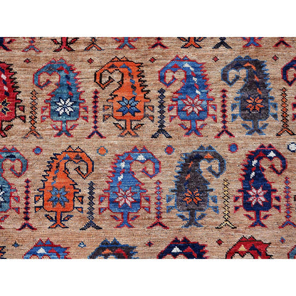 Kazak Wool Hand Knotted Rug Brown 6.3x8.4 -O0586