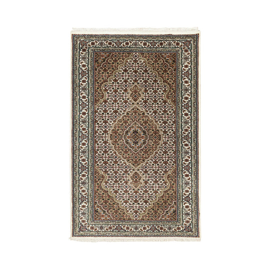 Fine Oriental Wool Hand Knotted Rug Ivory Ivory 3.0X5.6 -O058700