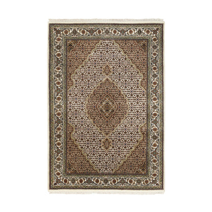 Fine Oriental Wool Hand Knotted Rug Ivory Ivory 4.0X5.9 -O058705