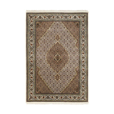Fine Oriental Wool Hand Knotted Rug Ivory Ivory 4.0X5.9 -O058705