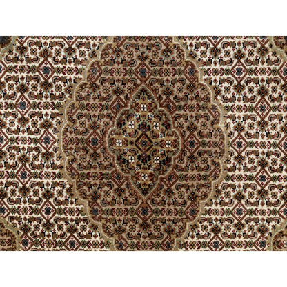 Fine Oriental Wool Hand Knotted Rug Ivory Ivory 4.0X5.9 -O058705