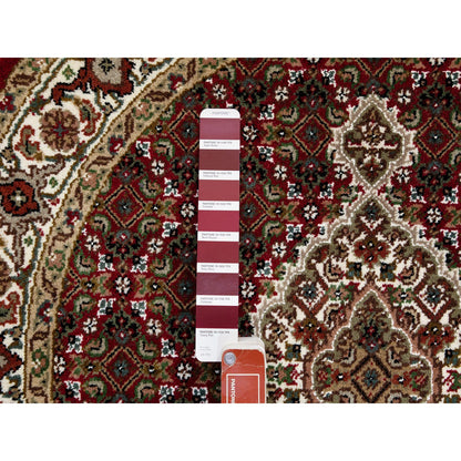 Fine Oriental Wool Hand Knotted Rug Red Ivory 3.4X3.4 -O058742