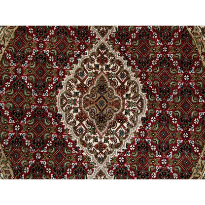 Fine Oriental Wool Hand Knotted Rug Red Ivory 3.4X3.4 -O058742