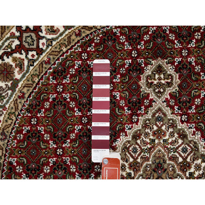 Fine Oriental Wool Hand Knotted Rug Red Brown 4.0X4.0 -O058746