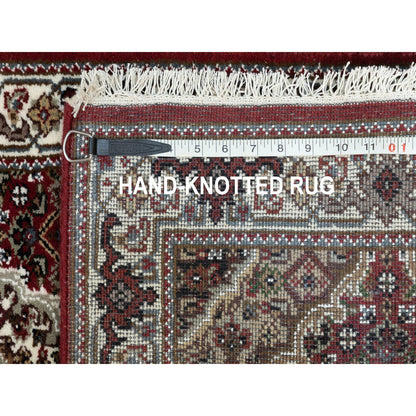Fine Oriental Wool & Silk Hand Knotted Rug Red 2.0x8.0 -O058757