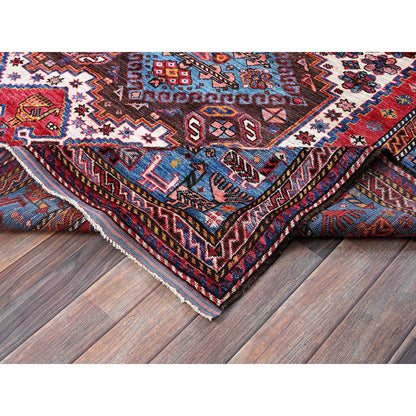 Kazak Wool Hand Knotted Rug Ivory 6.0x7.8 -O0587