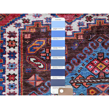 Kazak Wool Hand Knotted Rug Ivory 6.0x7.8 -O0587