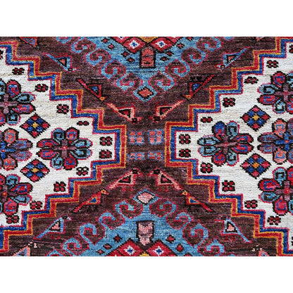 Kazak Wool Hand Knotted Rug Ivory 6.0x7.8 -O0587