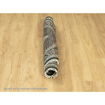 Fine Oriental Wool Hand Knotted Rug Black Black 4.0X4.0 -O058842