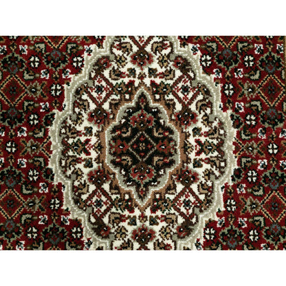Fine Oriental Wool & Silk Hand Knotted Rug Red Black 2.7X12.1 -O058848