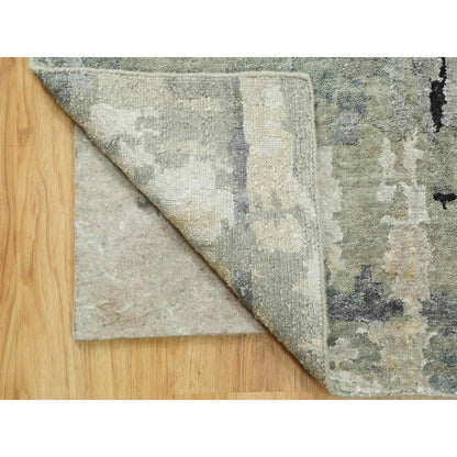 Modern and Contemporary Wool & Silk Hand Knotted Rug Brown No Border 4.0X6.0 -O058878