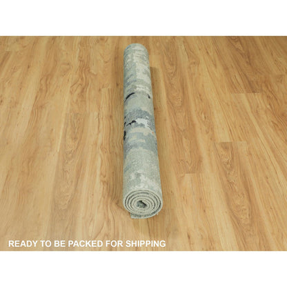 Modern and Contemporary Wool & Silk Hand Knotted Rug Brown No Border 4.0X6.0 -O058878