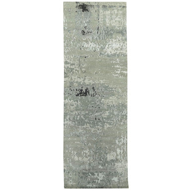 Modern and Contemporary Wool & Silk Hand Knotted Rug Grey No Border 2.8X19.10 -O058890