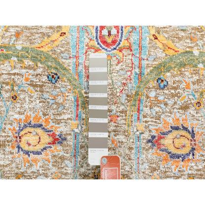 Wool and Silk Wool & Silk Hand Knotted Rug Beige No Border 2.6X16.4 -O058966