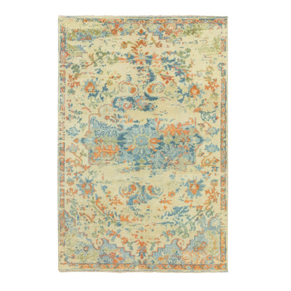 Heriz Wool Hand Knotted Rug Ivory Ivory 5.9X9.0 -O058988