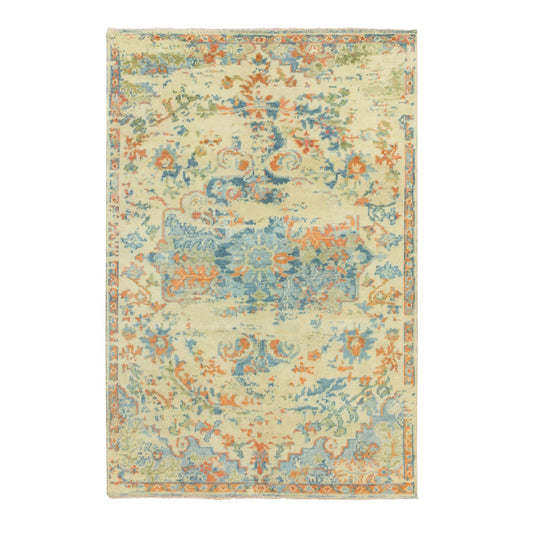 Heriz Wool Hand Knotted Rug Ivory Ivory 5.9X9.0 -O058988