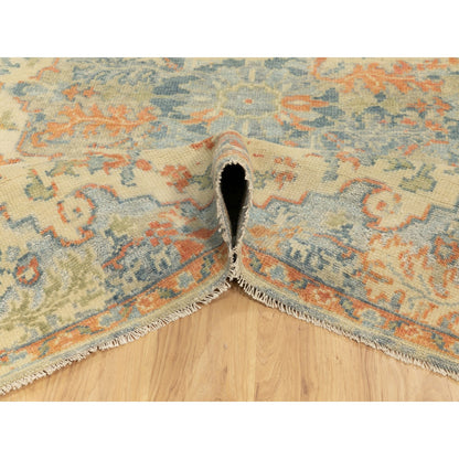 Heriz Wool Hand Knotted Rug Ivory Ivory 5.9X9.0 -O058988