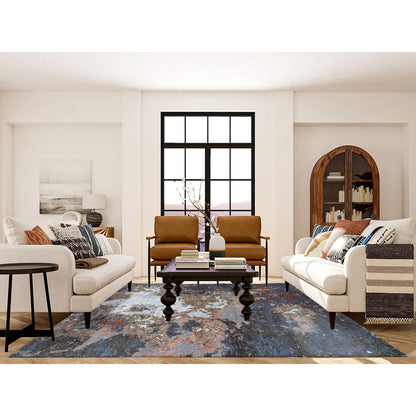 Modern and Contemporary Wool & Silk Hand Knotted Rug Grey No Border 8.0X10.0 -O059046