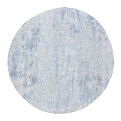Modern and Contemporary Wool & Silk Hand Knotted Rug Grey No Border 7.10X7.10 -O059053