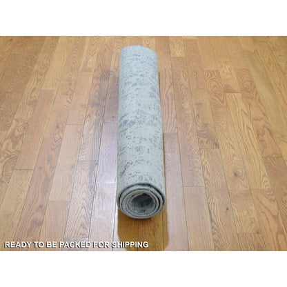 Modern and Contemporary Wool & Silk Hand Knotted Rug Grey No Border 4.0X6.0 -O059085